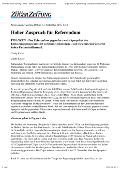 Neue Luzerner Zeitung Online - Hoher Zuspruch für Referendum