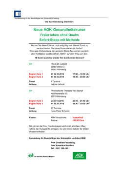 Neue AOK-Gesundheitskurse