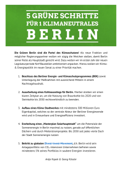 Die Grünen Berlin sind die Partei des Klimaschutzes! Als neue