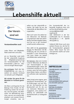 newsletter 7_2016 - Lebenshilfe Augsburg eV