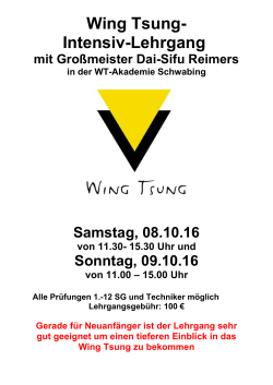 Wing Tsung- Intensiv-Lehrgang - Kampfkunstschulen Dai
