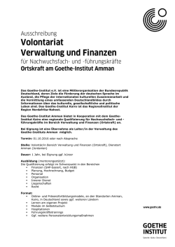 eine*n Volont&auml;r*in im Bereich Verwaltung - Goethe