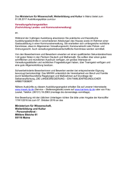 Zur Ausschreibung... - Ministerium für Wissenschaft, Weiterbildung