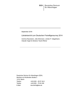 Länderbericht zum Deutschen Freiwilligensurvey 2014