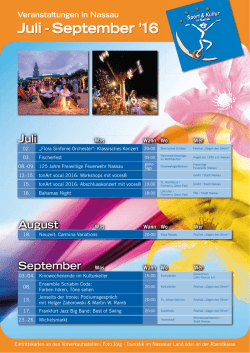 Juli - September `16 - Nassau