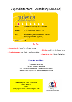 Flyer Juleica Ausbildung - Kreissportbund Unstrut
