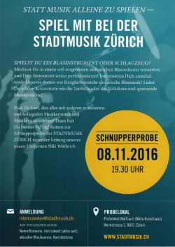 Ganzseitiges Foto - Stadtmusik Zürich