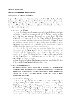 Stellungnahme des Referendumskomitees zum Ehingerpark