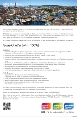 Sous-Chef/in (w/m, 100%)