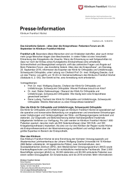 Presse-Information - Klinikum Frankfurt Hoechst