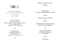 Dinner und Casino Men&uuml;