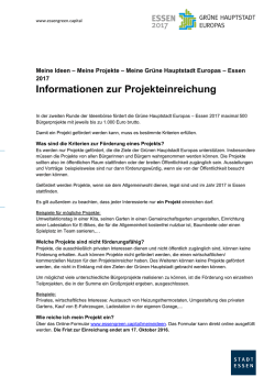 Informationen zur Projekteinreichung