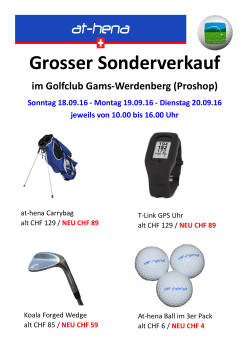 Grosser Sonderverkauf - Golfclub Gams