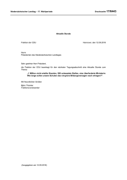 Drucksachen allgemein - Nieders&auml;chsischer Landtag