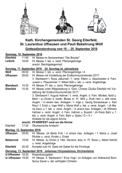 Gottesdienstordnung - Sankt Georg, Eiterfeld