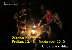Zürcher Konfnacht Freitag, 23. – 24. September 2016