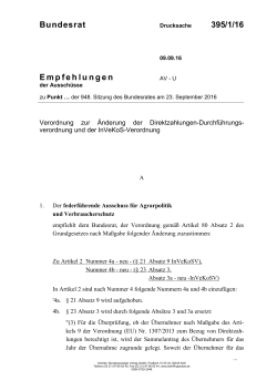 Bundesrat 395/1/16 Empfehlungen - Umwelt