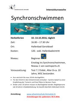 Synchronschwimmen - Schwimmschule Limmattal