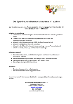 Die Sportfreunde Harteck M&uuml;nchen eV suchen