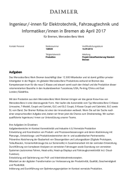 Ingenieur/-innen f&uuml;r Elektrotechnik, Fahrzeugtechnik und