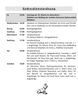 Gottesdienstordnung