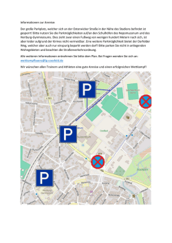 Informationen zur Anreise: Der gro&szlig;e Parkplatz, welcher sich an der