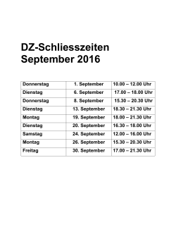DZ-Schliesszeiten September 2016