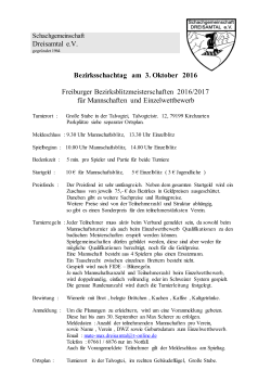 Ausschreibung Bezirksschachtag 2016