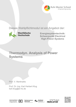 Thermodyn. Analysis of Power Systems