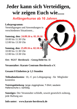 Jeder kann sich Verteidigen, wir zeigen Euch wie..