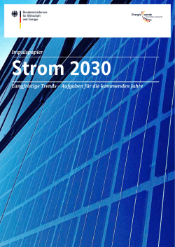 Impulspapiers "Strom 2030"