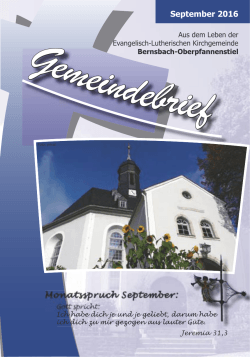 Gemeindebrief - Kirchgemeinde Bernsbach