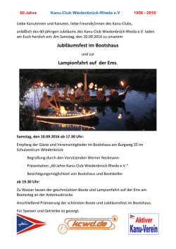 Jubil&auml;umsfest im Bootshaus Lampionfahrt auf der Ems. - Kanu