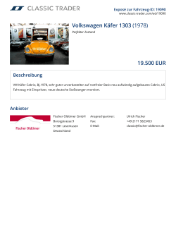 Volkswagen Käfer 1303 (1978) 19.500 EUR