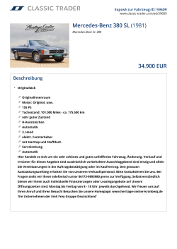 Mercedes-Benz 380 SL (1981) 34.900 EUR