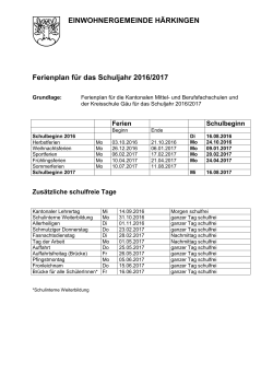 Ferien 16-17 und 17-18