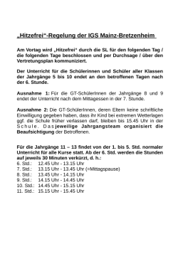 Hitzefreiregelung - IGS Mainz