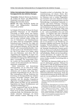 Drittes Internationales Doktorandenforum - H-Soz-Kult - Hu