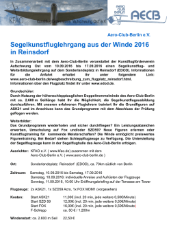 Infos zum Lehrgang und Preise - Aero