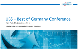UBS – Best of Germany Conference