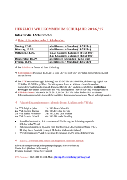 HERZLICH WILLKOMMEN IM SCHULJAHR 2016/17