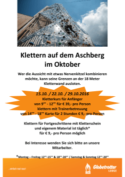 Klettern auf dem Aschberg im Oktober