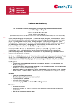 Stellenausschreibung - Technische Universität Braunschweig