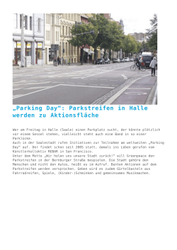 „Parking Day“: Parkstreifen in Halle werden zu