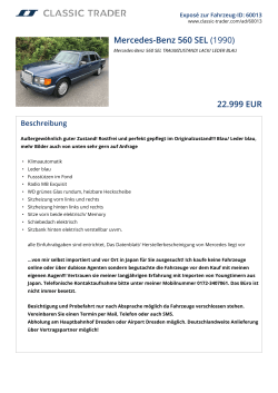 Mercedes-Benz 560 SEL (1990) 22.999 EUR