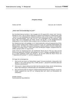 Drucksachen allgemein - Nieders&auml;chsischer Landtag