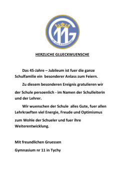 Gl&uuml;ckw&uuml;nsche aus Tychy