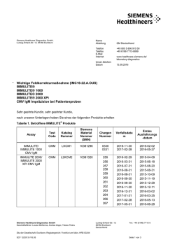 IMMULITE&reg; IMMULITE&reg; 1000 IMMULITE&reg; 2000 IMMULITE