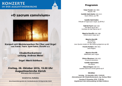 konzerte - bei der christkatholischen Kirchgemeinde Zürich