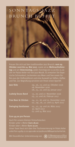 Jazz Brunch Flyer PDF - Hotel Bayerischer Hof